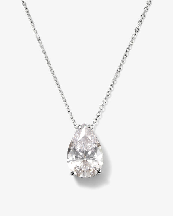 "Are you Jealous" Necklace - Silver|White Diamondettes