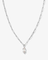 Baby Samantha Marquise Necklace - Silver|White Diamondettes