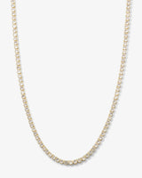 Baroness Tennis Necklace 18" - Gold| White Diamondettes