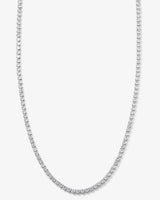 Baroness Tennis Necklace 21.5" - Silver|White Diamondettes