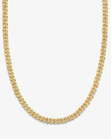 Cassie Pave Cuban Chain Necklace - Gold|White Diamondettes - 6mm
