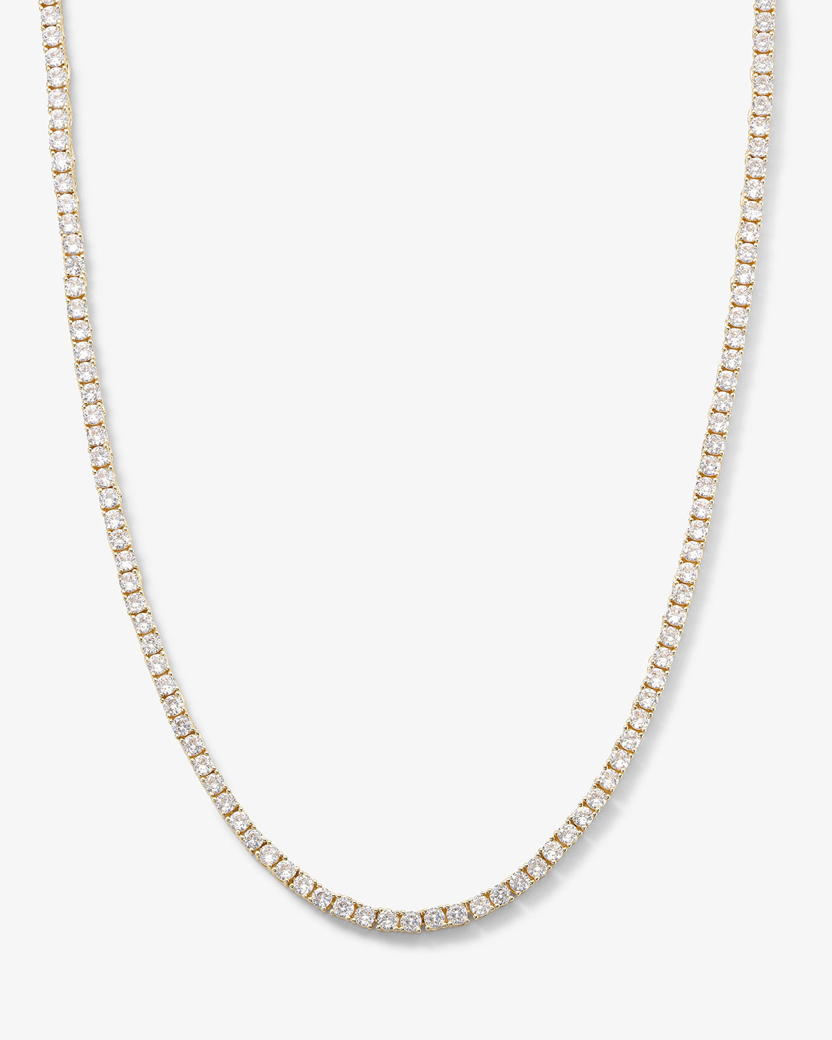 Heiress Tennis Necklace 3mm - Gold|White Diamondettes