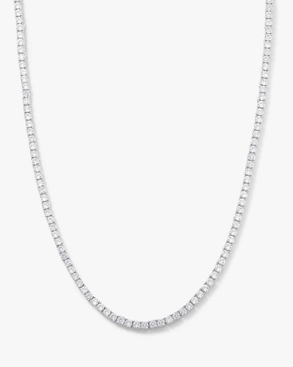 Heiress Tennis Necklace 3mm - Silver|White Diamondettes