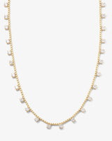 Lavish Necklace - Gold|White Diamondettes