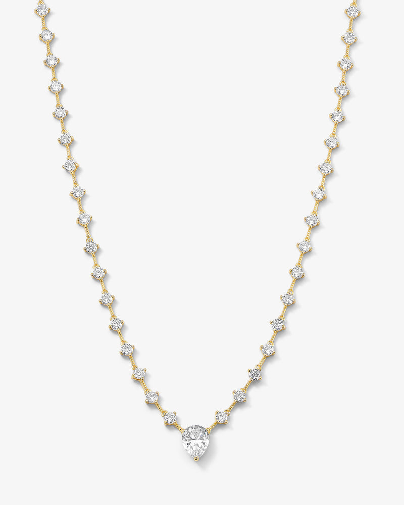 "Omg It's So Cute" Necklace - Gold|White Diamondettes