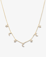 Starry Night Necklace - Gold|White Diamondettes