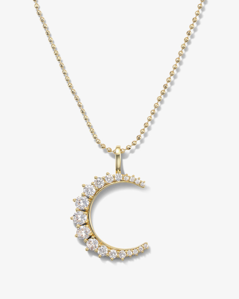 The Callisto Moon Necklace - Gold|White Diamondettes