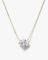 The Monarch Round Cut Necklace - Gold|White Diamondettes