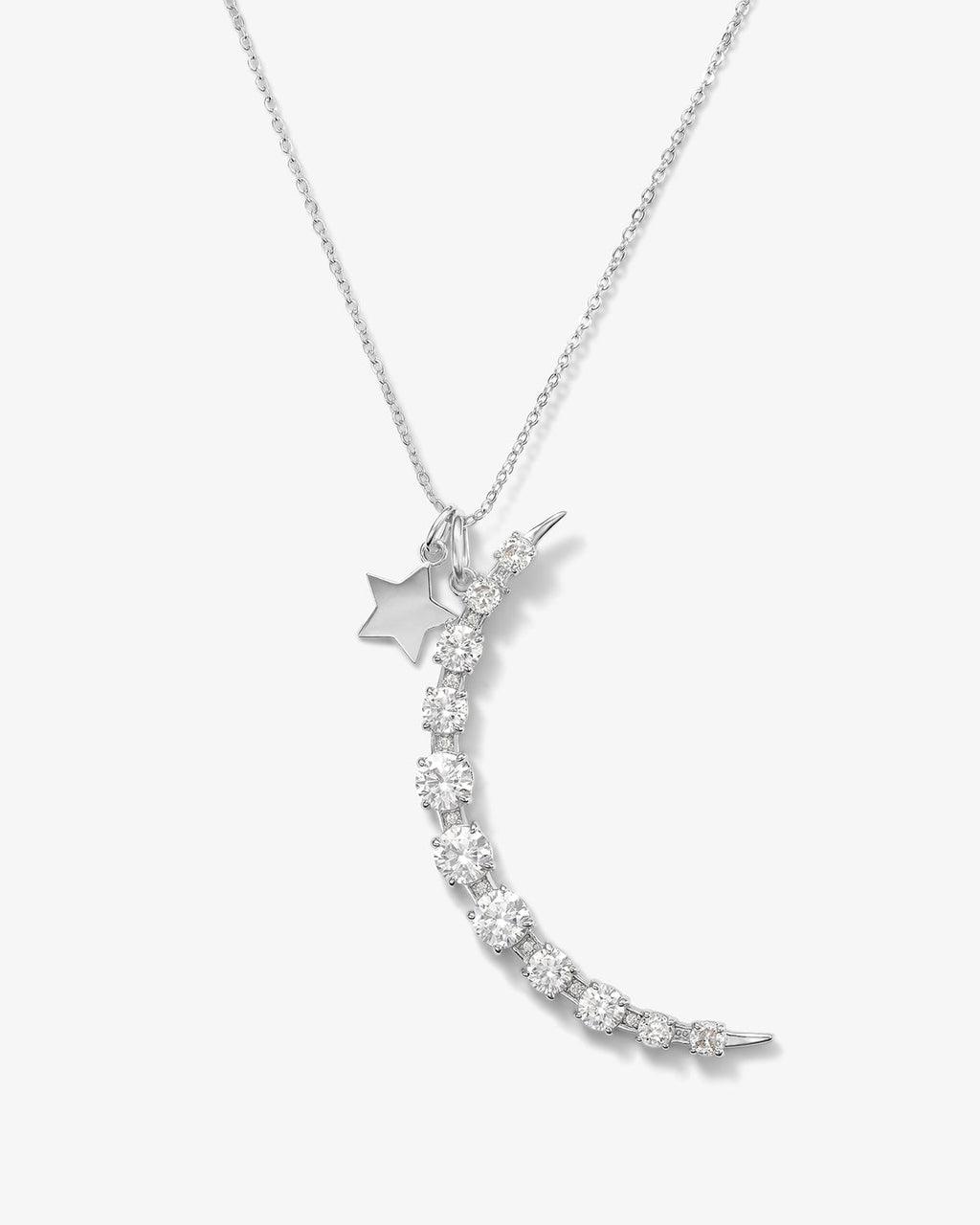 "What Dreams are Made of" Necklace - Silver|White Diamondettes
