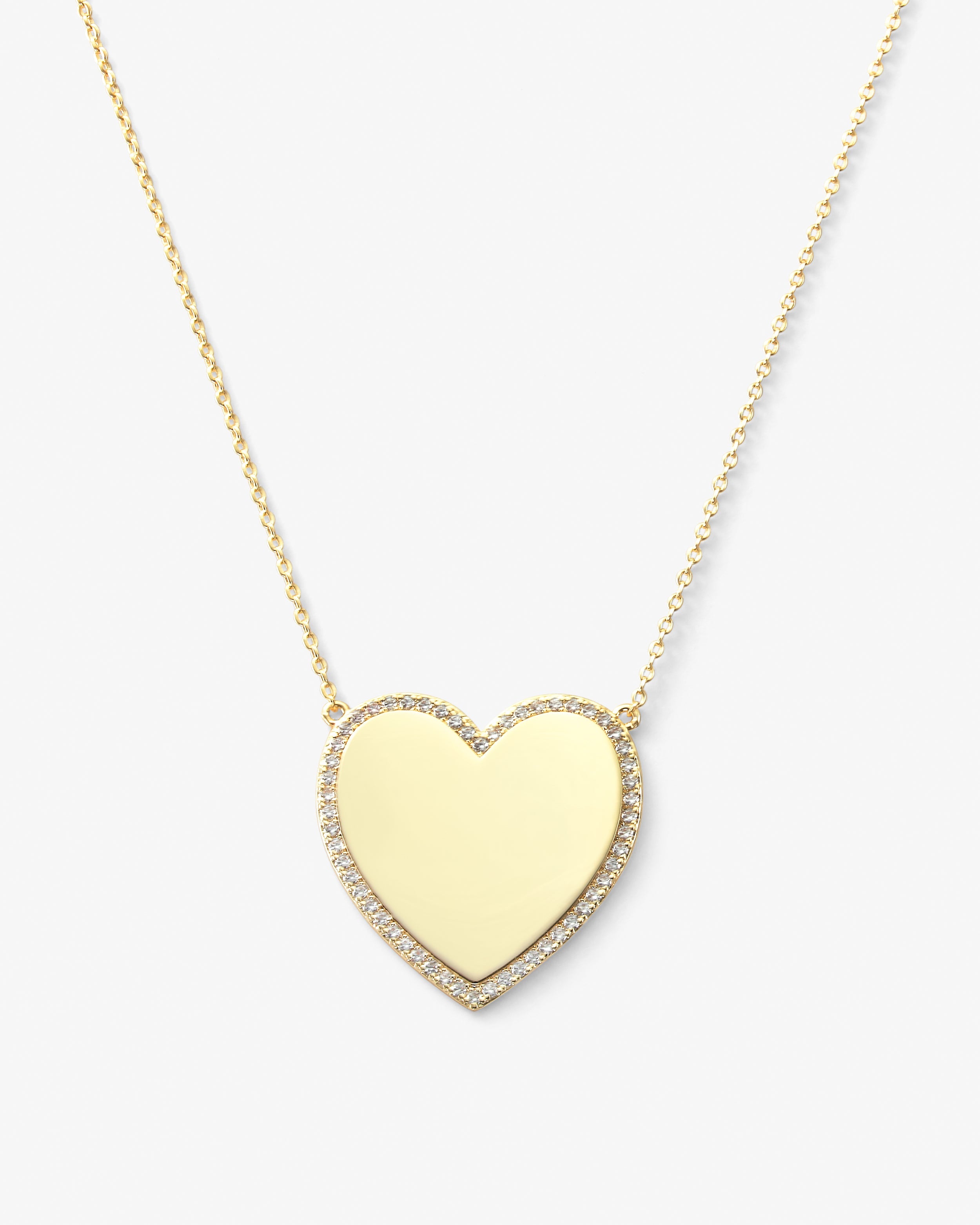 MELINDA MARIA- XL YOU HAVE MY WHOLE HEART PAVE NECKLACE 15”