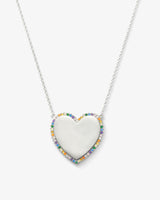 XL You Have My Heart Rainbow Pave Necklace 15"